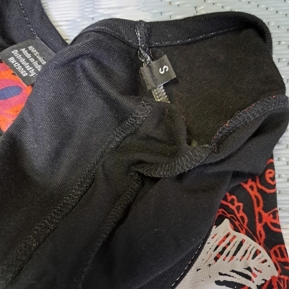 DESIGUAL Women’s Black Red Printed Dress - Picture 8 of 11